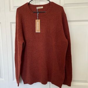 WoolOvers 100% Lambswool Crewneck Sweater – Size Large – Rust – NWT